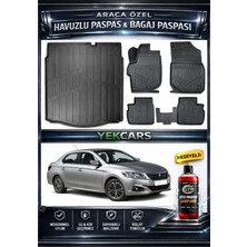 Yek Cars Peugeot 301 2018 Model 3D Kokusuz Havuzlu Paspas Takımı  ve 3D Bagaj Havuzu