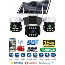 Sonreir RX95G Solar Güvenlik Kamerası Türkçe 4G Sim Kartlı PTZ Hareketli Gece Görüşlü Güneş Panelli Kamera