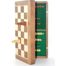Özssay Mıknatıs Taşlı Ahşap Katlanabilir Kutulu Satranç Oyunu 35 cm