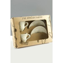 Zero Land Drnds Papatya Desenli Seramik Ikili Fincan Takımı - Beyaz