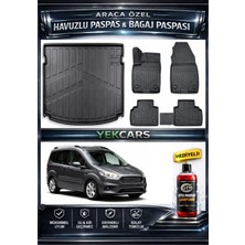 Yek Cars Ford Courier 2023 Model 3D Kokusuz Havuzlu Paspas Takımı  ve 3D Bagaj Havuzu