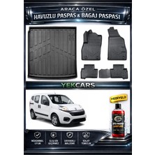 Yek Cars Fiat Fiorino 2016 Model 3D Kokusuz Havuzlu Paspas Takımı  ve 3D Halı Zeminli Bagaj Havuzu