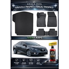 Yek Cars Renault Megane 4 2019 Model 3D Kokusuz Havuzlu Paspas Takımı  ve 3D Sağ Cepli Bagaj Havuzu