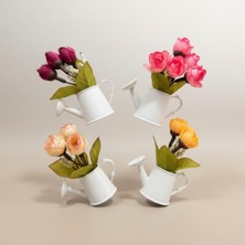 Vitrin Accessories Yapay Çiçekli Metal Sulama Kabı Magnet Mutfak, Buzdolabı, Ofis ve Hediye Için Dekoratif Ürün 4 Adet