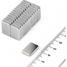 Özssay 20 Adet 15X10X1.5 mm Köşeli Neodyum Mıknatıs N35 Magnet Dayanıklı Nikel Kaplama