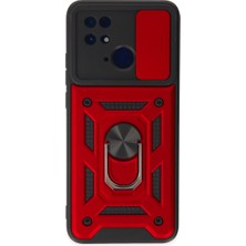 Eco Port Xiaomi Redmi 10C Kılıf Pars Lens Yüzüklü Silikon - Kırmızı