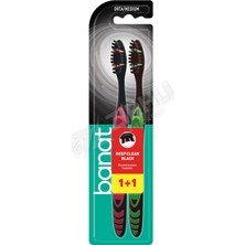 4 Adet Banat Diş Fırçası Deep Clean Black ( 1+1 ) Orta