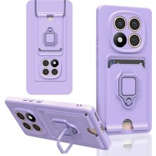Eco Port Xiaomi Redmi Note 14 Pro 5g Kılıf Zuma Kartvizitli Yüzüklü Silikon - Lila
