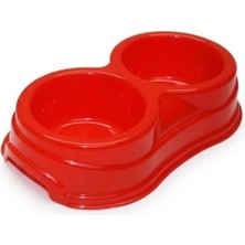 365Dükkan Ikili Pratik Kedi ve Köpek Mama Su Kabı - Kırmızı