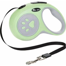 365Dükkan Makaralı Köpek Gezdirme Tasması Yeşil Gri 5mt