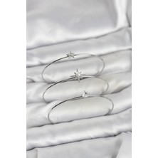 Vice Avm Gümüş Renk Kutup Yıldızı Model Zirkon Taşlı 3'lü Kadın Bileklik Kombini (VICE/1395)