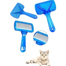 Easera Ticaret Şeffaf Telli Evcil Hayvan Tarama Fırçası Mavi
