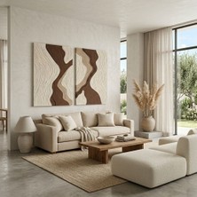Arties Concept 2 Li Dokulu Bej Kahve Krem Tablo