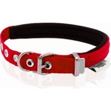 365Dükkan Yumuşak Destekli ve Dokuma Mavi Kedi Köpek Boyun Tasması Kırmızı