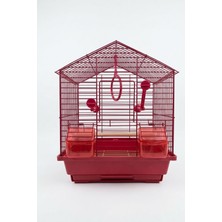 My Best Store Kırmızı Dekoratif Muhabbet Kuşu ve Kanarya Kafesi - 200 Seri