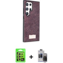 Nuveden Ieg™ Galaxy S24 Ultra Kılıf Vadi Klasik Serisi - Siyah Vanessa Magic Hayalet Cam + Sarı Raze Me