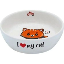 My Best Store Seramik Kedi Mama ve Su Kabı Kedi Desenli