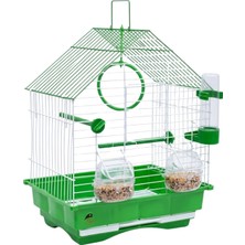 Motto Ticaret Kanarya ve Muhabbet Kuşu Kafesi Yeşil 41X23X30 cm