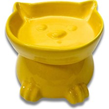Sepetopia Seramik Kedi Mama ve Su Kabı Sarı