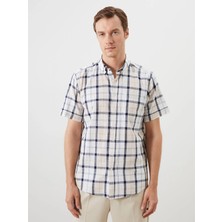 Lc Waikiki Yeni Sezon Regular Fit Kısa Kollu Ekose Poplin Erkek Gömlek