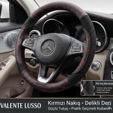 Valente Lusso Geçmeli Direksiyon Kılıfı Diamond Nakış Serisi Özel Dikim - Süet & Kapitone Deri (5 Renk Dikiş Seçeneği)