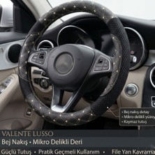 Valente Lusso Geçmeli Direksiyon Kılıfı Diamond Nakış Serisi Özel Dikim - Süet & Kapitone Deri (5 Renk Dikiş Seçeneği)