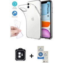Nuveden Ieg™ iPhone 11 Kılıf Zirve Doku - Şeffaf Royal Nano Ekran Koruyucu + Mavi Pvd Metal Kamera Lens