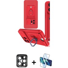 Nuveden Ieg™ iPhone 15 Pro Max Kılıf Vadi Form Prime - Siyah 3D Antistatik Cam Ekran Koruyucu + Lacivert