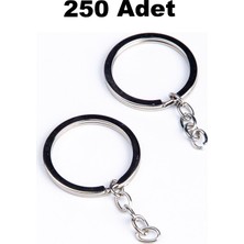 Orhan Çanta 250 Adet Zincirli Ezme Anahtarlık Halkası Gümüş Renk