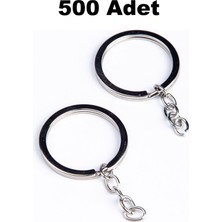 Orhan Çanta 500 Adet Zincirli Ezme Anahtarlık Halkası Gümüş Renk