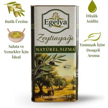 Egelya Natürel Sızma Zeytinyağı 5 L Teneke | Düşük Asidite, Yumuşak İçim, Dengeli Lezzet, Butik Üretim
