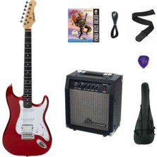 Strauss ST-20HHSSB-RD Elektro Gitar-Metalik Kırmızı Set(Anfi-Softcase-Askı-Tel-Kablo-Pena)