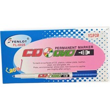 Fenlot Kutulu Mavi Asetat Permanent CD Kalemi Medium Uçlu (12 Adet))
