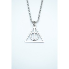 IDR Harry Potter Ölüm Yadigarları Üçgen Gümüş Kaplama Örme Zincir Kolye
