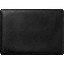 Los Caja 14 İnç Laptop Kılıfı - Su Geçirmez , Vegan Deri, MacBook Air Uyumlu, Siyah