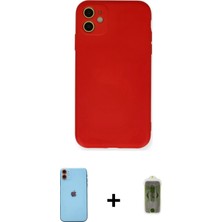 Nuveden Ieg™ iPhone 11 Kılıf Ahenk Serisi - Siyah Joko Magic 5d Hayalet Cam + Turuncu Neon Fosforlu Kame