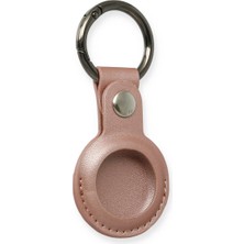 Eco Port Airtag Anahtarlık Deri Kılıf - Rose Gold