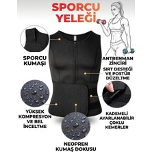 Markaflex Bölgesel İncelme Korsesi Termoform Bel Sırt Karın Terleme Sauna Yelek Sporcu Korsesi Fermuarlı Vücut Şekillendirici