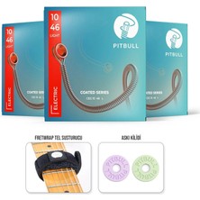 Coated Seri Elektro Gitar Teli Ceg 10-46 L 3psfb 3'lü Set+Fretwrap+Askı Kilidi