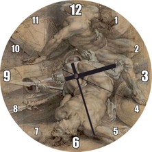 Antik Çağ Savaşçıları Rubens Tablosu Duvar Saati 50X50 cm