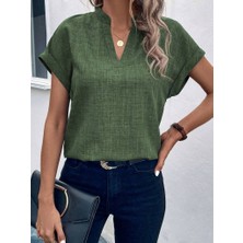 Emh Store Kadın Kısa Kollu Hakim Yaka Sofya Bluz