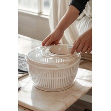 PremiumPort 5 Litre Salata ve Sebze Kurutucu, Beyaz Renk, Pratik ve Kullanışlı