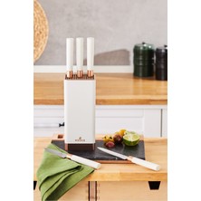 Teknotrust Şık Skycut 6 Parça Standlı Satırlı Bıçak Seti, Dayanıklı ve Kullanışlı