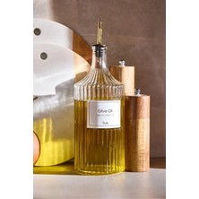 PremiumPort 1000 ml Cam Şişe ve Yağlık, Gold Kapaklı, Çift Kapaklı, Şık ve Dayanıklı