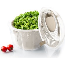 PremiumPort Pratik Salata Kurutucu, Meyve ve Sebze Yıkama Kabı, Yeşillik Kurutma