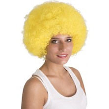 MiraLive Sarı Renk Kıvırcık Afro Bonus Peruk