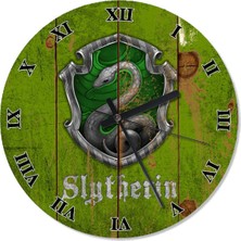 50 cm Slytherin Harry Potter Temalı Analog Duvar Saati, Şık Dekorasyon