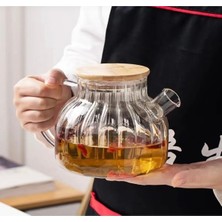 PremiumPort 1000 ml Isıya Dayanıklı Borosilikat Cam Çaydanlık ve Demlik Seti