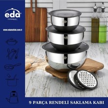 PremiumPort Pratik 9 Parça Rende ve Saklama Kabı Seti, Mutfağınıza Şıklık Katar