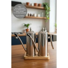 PremiumPort Çiftli Çelik Demlik ve Yağlık Seti, 1000ML, Çok Amaçlı Kullanım